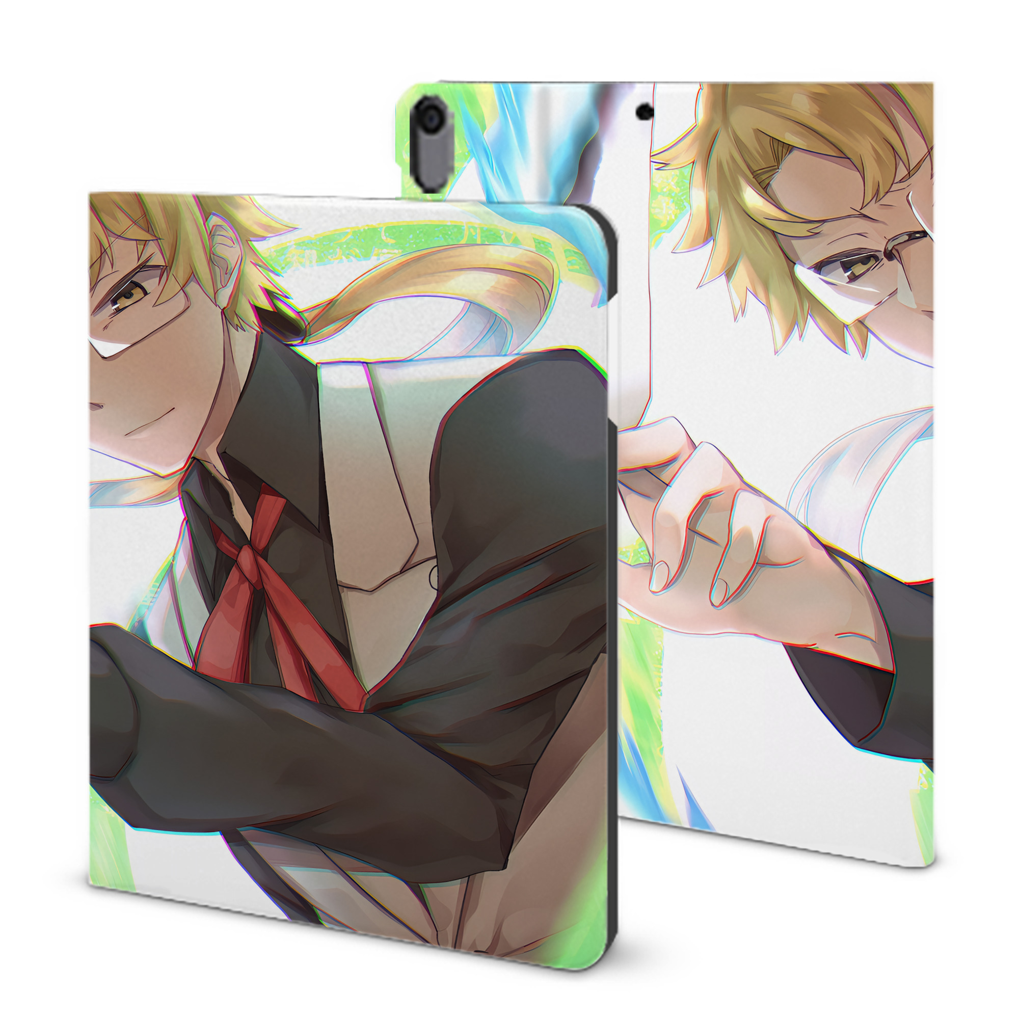 （画像用） 文豪ストレイドッグス Bungo Stray Dogs IPad ケース ブック型 PUレザー TPU 耐衝撃 軽量 薄型 ペン収納なし 全面保護 IPad 各モデル対応